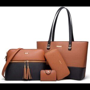 Women Fashion Handbags Wallet Tote Bag Shoulder Bag Top Handle Satchel Purse Set